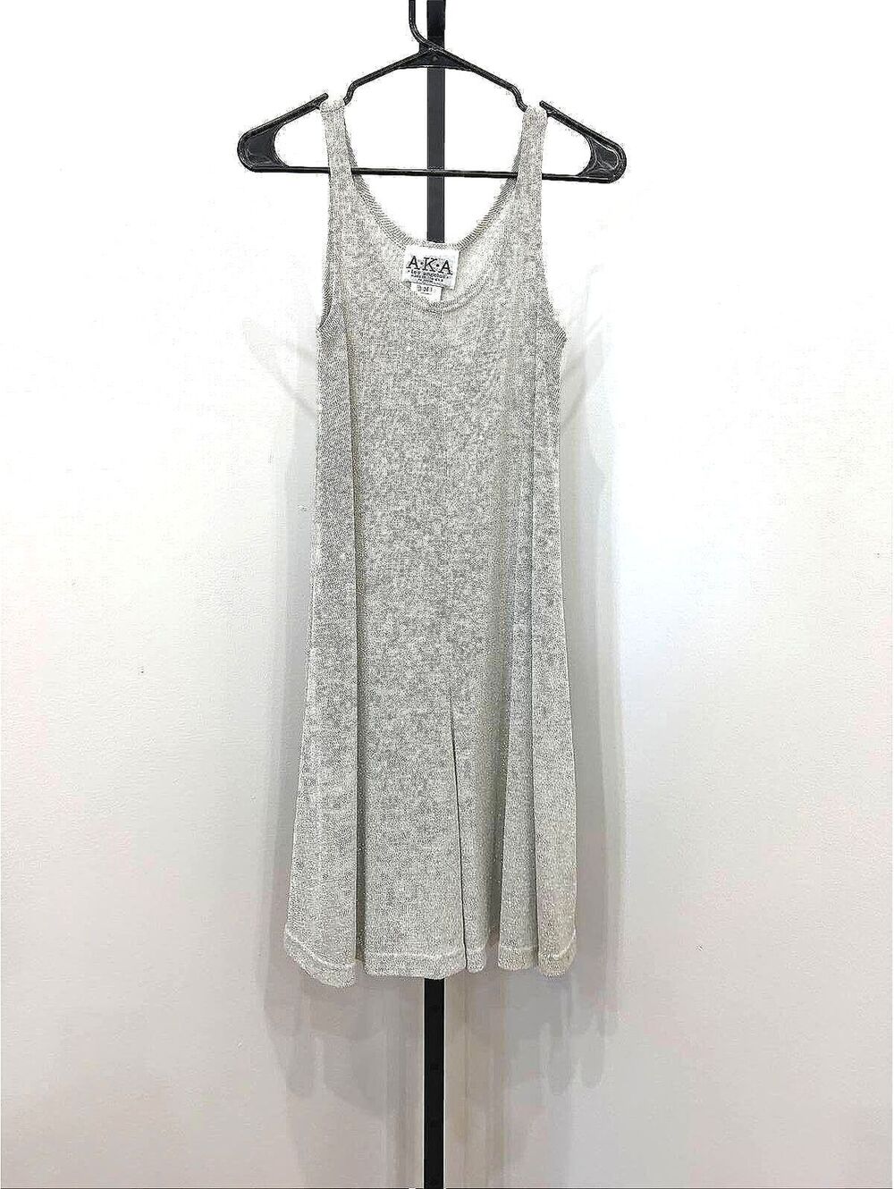 AKA Los Angeles Medium Light Greige/Silver Sleeveless Knit Romper